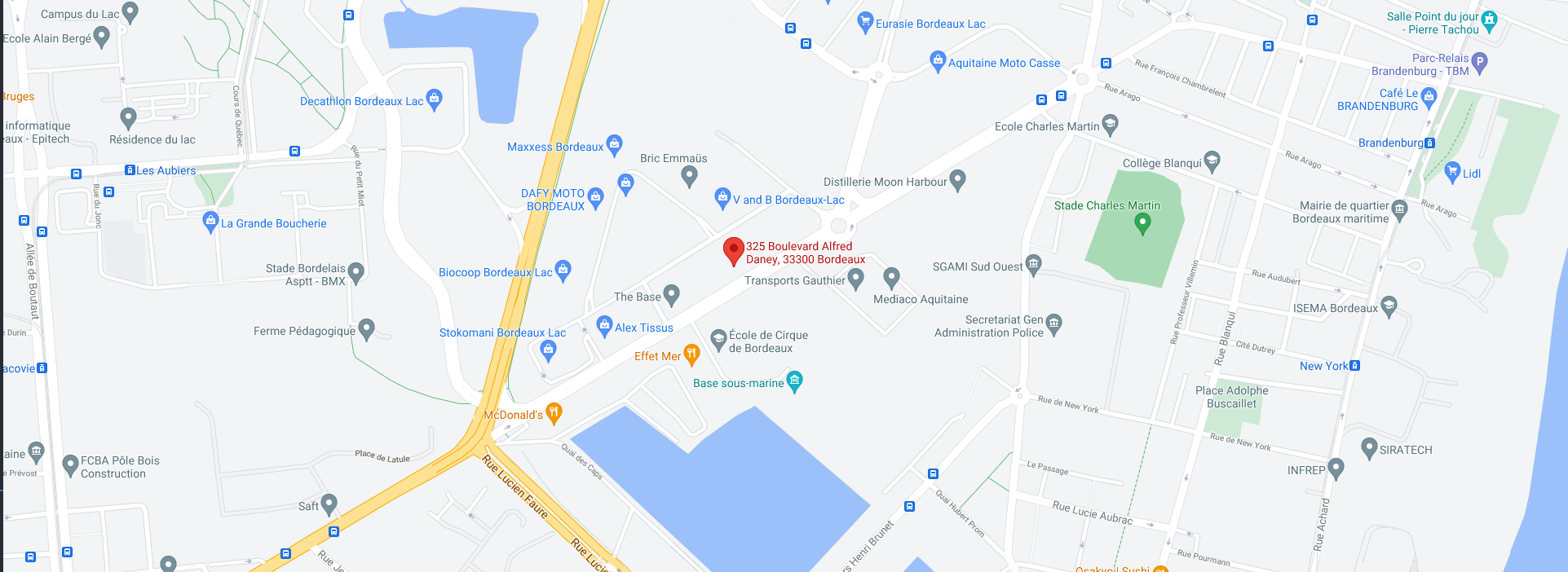 Cartographie Google Maps - Contrôles Techniques Artigues - 20 Avenue de l'Île de France, 33370 Bordeaux